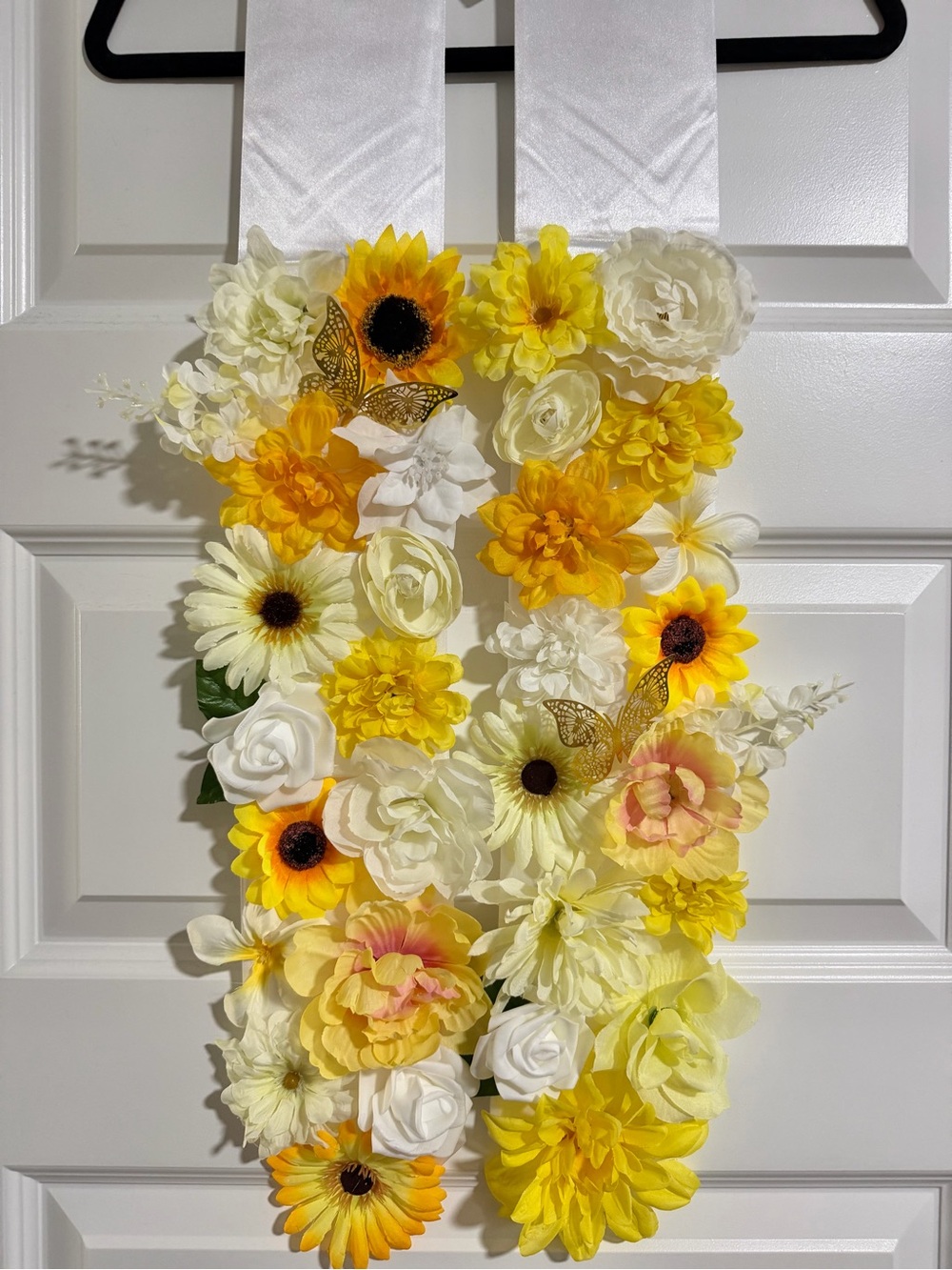 Sunflowers floral sash/floral lei with sunflowers & butterflies